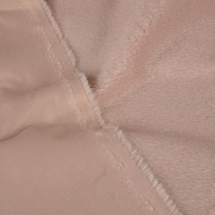 Tissu fausse fourrure à paillettes - rose clair x 10 cm