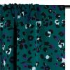 Tissu twill viscose fleurs léopard - bleu pétrole x 10 cm