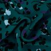 Tissu twill viscose fleurs léopard - bleu pétrole x 10 cm