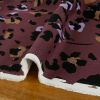 Tissu twill viscose fleurs léopard - violet x 10 cm