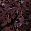 Tissu twill viscose fleurs léopard - violet x 10 cm