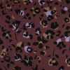 Tissu twill viscose fleurs léopard - violet x 10 cm