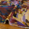 Tissu popeline viscose plumage - marron x 10 cm