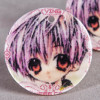 Pendentif sequin en nacre 25mm à motif manga x1