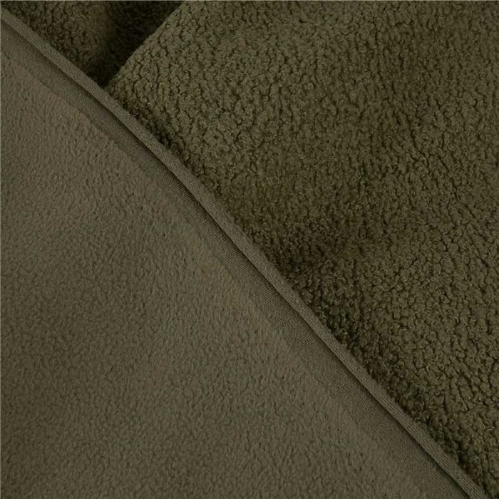 Tissu fausse fourrure Teddy polaire - kaki x 10 cm