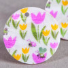 Pendentif sequin en nacre 25mm à motif tulipes x1