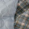 Tissu matelassé doudoune lainage tartan - gris clair x 10 cm