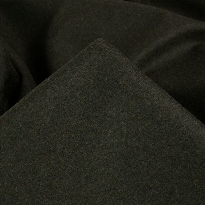 Tissu drap de laine uni haute couture - vert kaki x 10 cm
