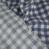 Tissu flanelle vichy carreaux - bleu denim x 10 cm