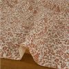 Tissu double gaze fleurs - camel x 10 cm