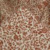 Tissu double gaze fleurs - camel x 10 cm