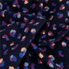 Tissu velours milleraies léopard - bleu foncé x 10 cm