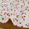 Tissu double gaze motifs cerises - blanc x 10 cm