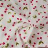 Tissu double gaze motifs cerises - blanc x 10 cm