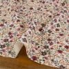 Tissu jersey côtelé fleurs automne - écru x 10 cm