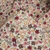 Tissu jersey côtelé fleurs automne - écru x 10 cm