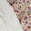 Tissu jersey côtelé fleurs automne - écru x 10 cm