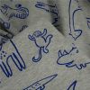 Tissu sweat gratté animaux savane - gris chiné x 10 cm