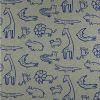 Tissu sweat gratté animaux savane - gris chiné x 10 cm
