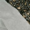 Tissu demi-natté canvas motif léopard - vert kaki x 10 cm