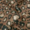Tissu demi-natté canvas motif léopard - marron clair x 10 cm