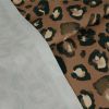 Tissu demi-natté canvas motif léopard - marron clair x 10 cm