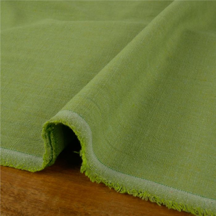 Tissu viscose lin - vert thé x 10 cm