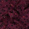 Tissu crêpe de chine soie léopard haute couture - bordeaux x 10 cm