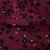 Tissu crêpe de chine soie léopard haute couture - bordeaux x 10 cm