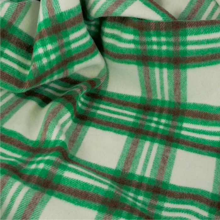 Tissu lainage tartan carreaux haute couture - vert x 10 cm