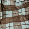 Tissu lainage tartan carreaux haute couture - bleu ciel x 10 cm