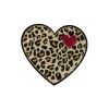 Ecusson thermocollant coeur léopard - beige