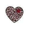 Ecusson thermocollant coeur léopard - rose