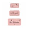 Étiquettes simili-cuir Hand made Opry - rose x 3