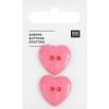 Bouton coeur rose 22 mm - Rico Design x 2