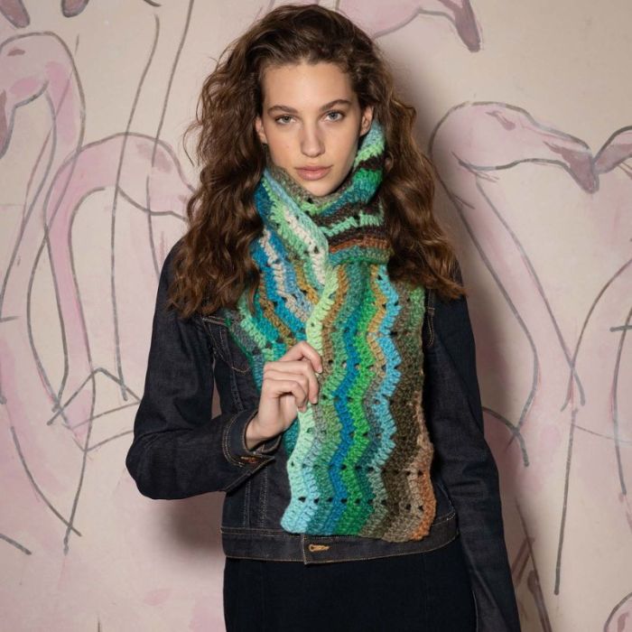 Kit crochet écharpe ZUZANNA Punto 73 - Lang Yarns