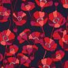 Tissu viscose oeko-tex fleurs multicolore - bleu foncé x 10 cm
