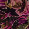 Tissu coton viscose feuillage fuchsia et ocre x 10 cm