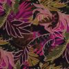 Tissu coton viscose feuillage fuchsia et ocre x 10 cm