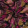 Tissu coton viscose feuillage fuchsia et ocre x 10 cm