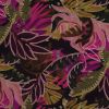 Tissu coton viscose feuillage fuchsia et ocre x 10 cm