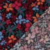 Tissu popeline viscose fleurs multicolore - noir x 10 cm