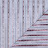 Tissu coton rayures coeurs - bleu lavande x 10 cm