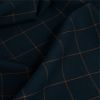 Tissu carreaux stretch toucher laine camel - bleu marine x 10 cm
