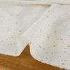 Tissu popeline de coton étoiles dorées - blanc cassé x 10 cm