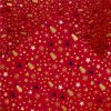 Tissu popeline de coton étincelles Noël - rouge x 10 cm