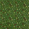 Tissu popeline de coton étincelles Noël - vert x 10 cm