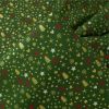 Tissu popeline de coton étincelles Noël - vert x 10 cm