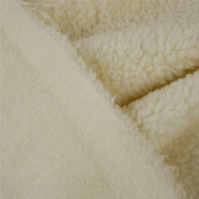 Tissu sherpa de laine - écru x 10 cm