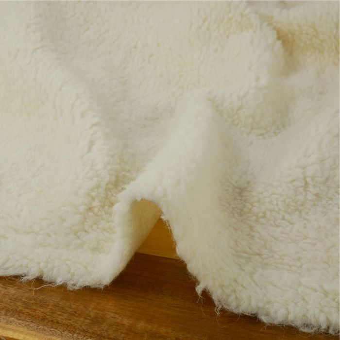 Tissu sherpa de laine - écru x 10 cm
